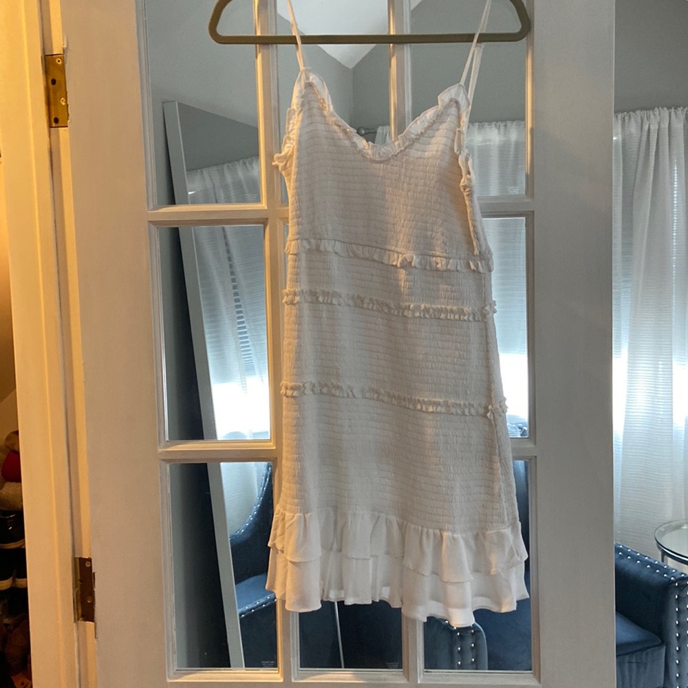 Cute white ruffle dress